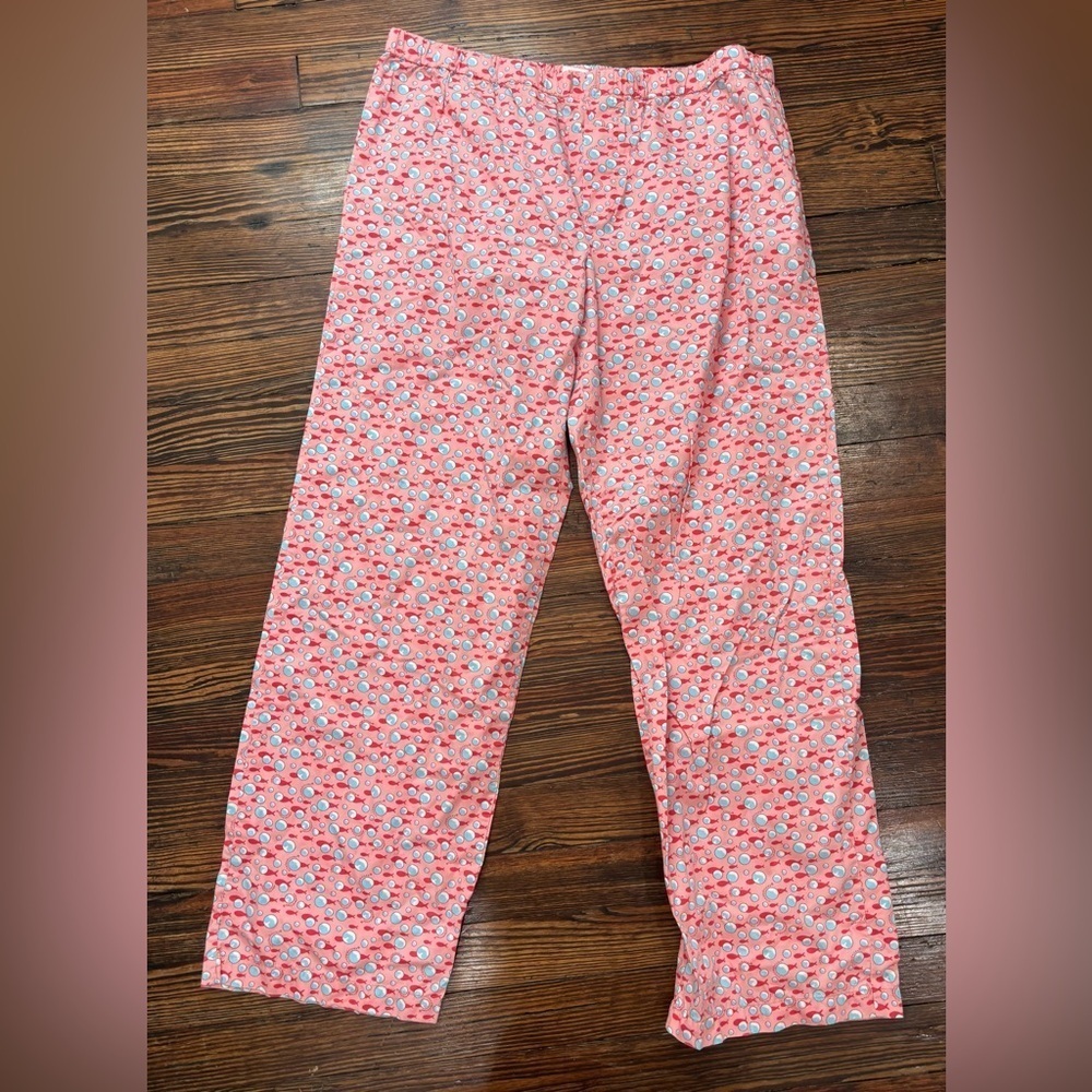 Vineyard Vines Fish Bowl Logo Women’s Pajama Pants Sz Large Rn2318245 Sleepwear